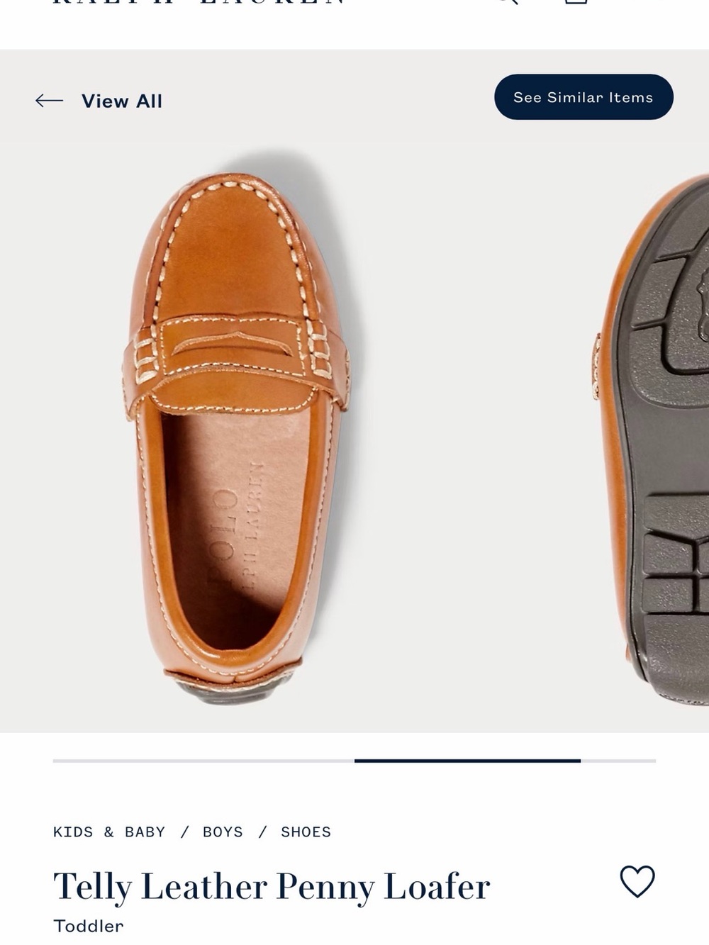 Ralph Lauren Toddler Penny Loafer in Tan Leather